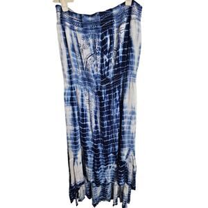 World Market Dress Strapless Dress Tie Dye Dress Knee Length Dress L/XL Sundress